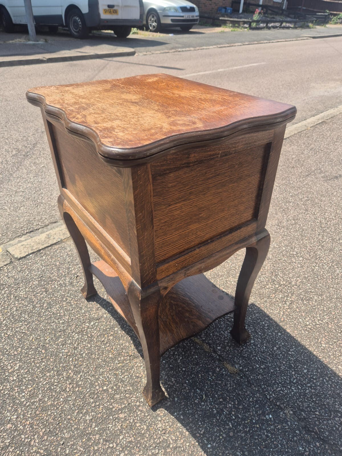 Vintage Wooden Sewing Box/Storage Games Side Table