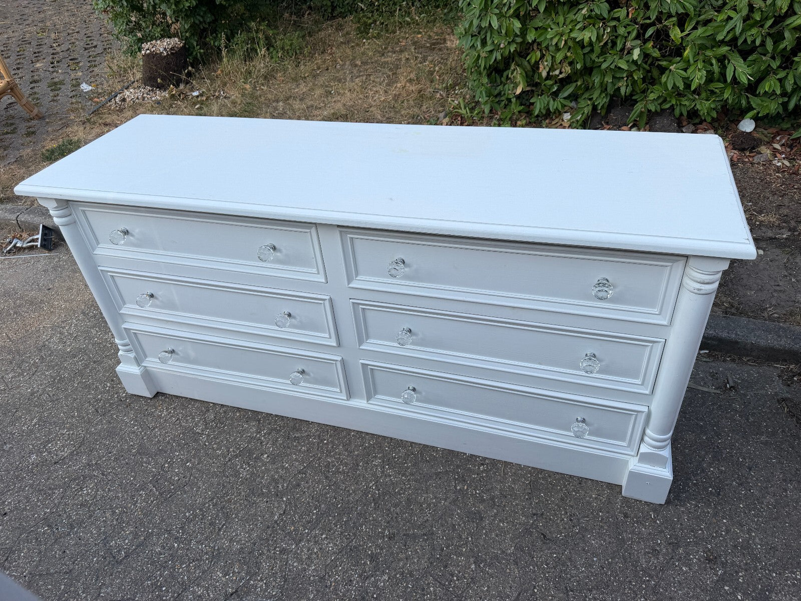 Solid Pine White Large Chest of Drawers/ Sideboard