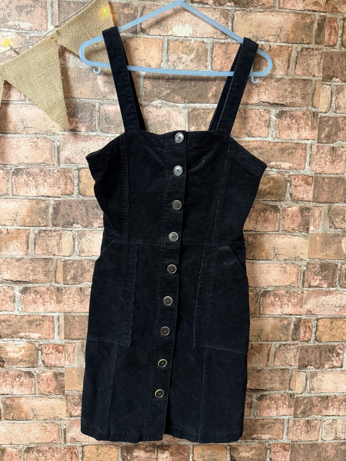 Primark Black Corduroy Dress - Size 8