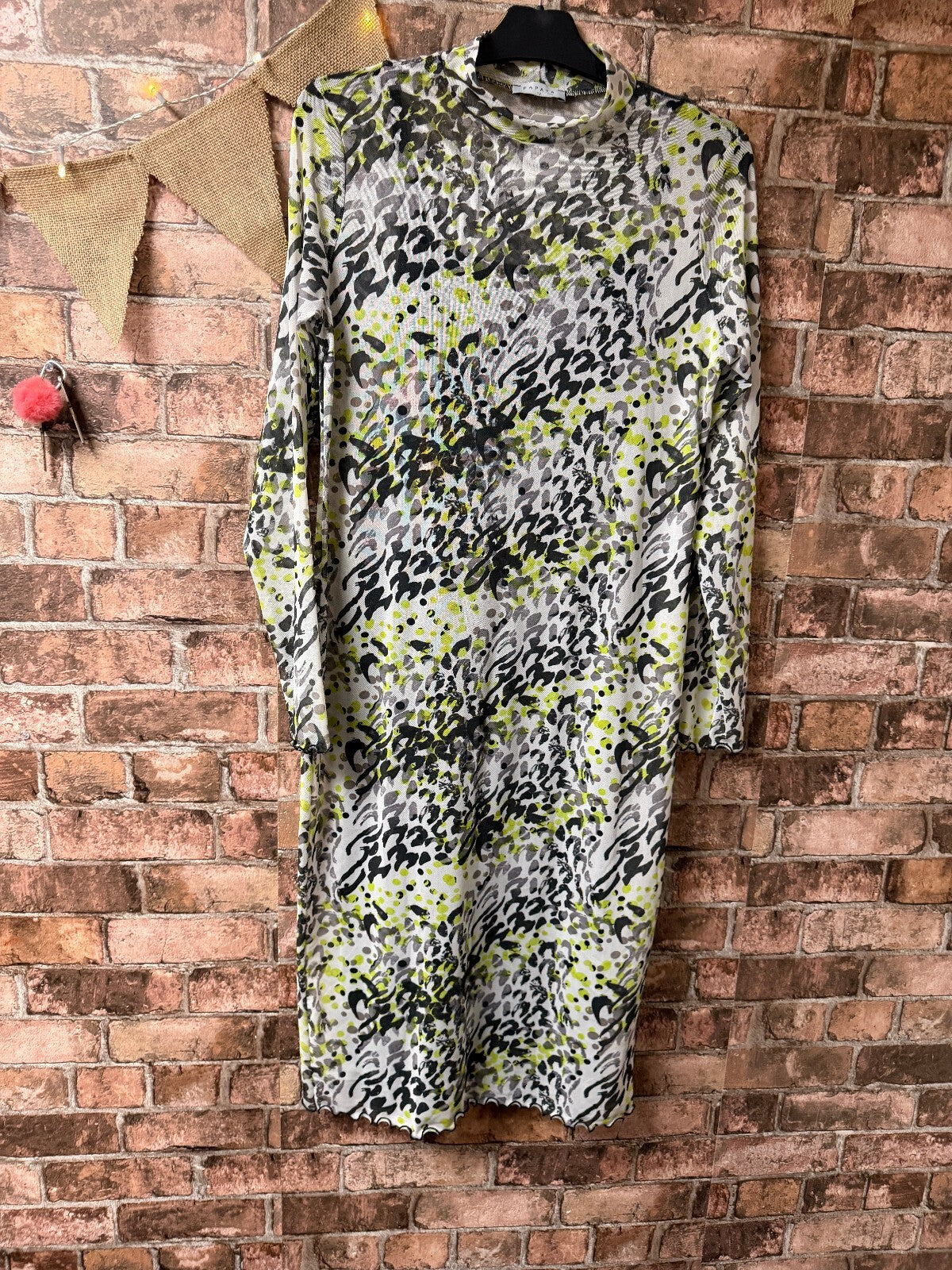Papaya Turtleneck Mesh Dress - Size 12