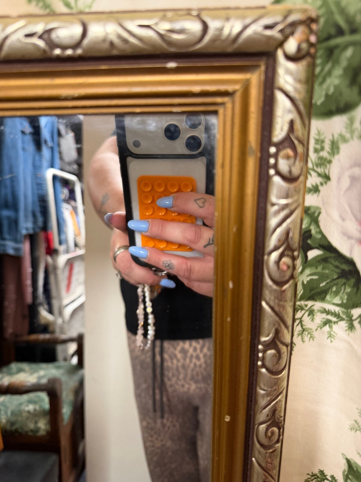 Gold Etched Frame Mirror
