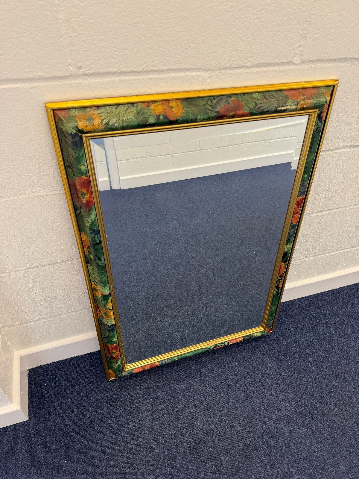 Vintage Floral Bevelled Edge Mirror