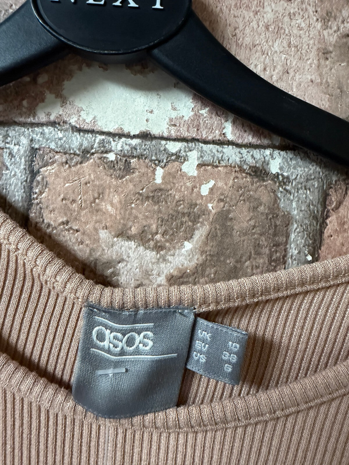 ASOS Beige Ribbed Dress - Size 10