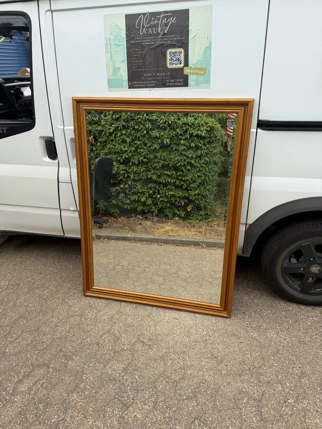 Vintage Large Gold Etched Bevelled Edge Mirror