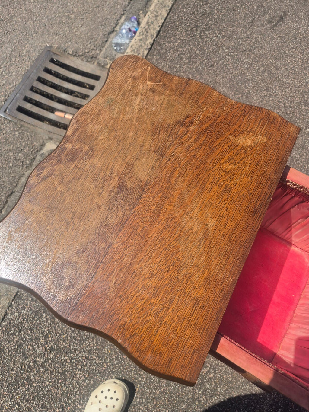 Vintage Wooden Sewing Box/Storage Games Side Table