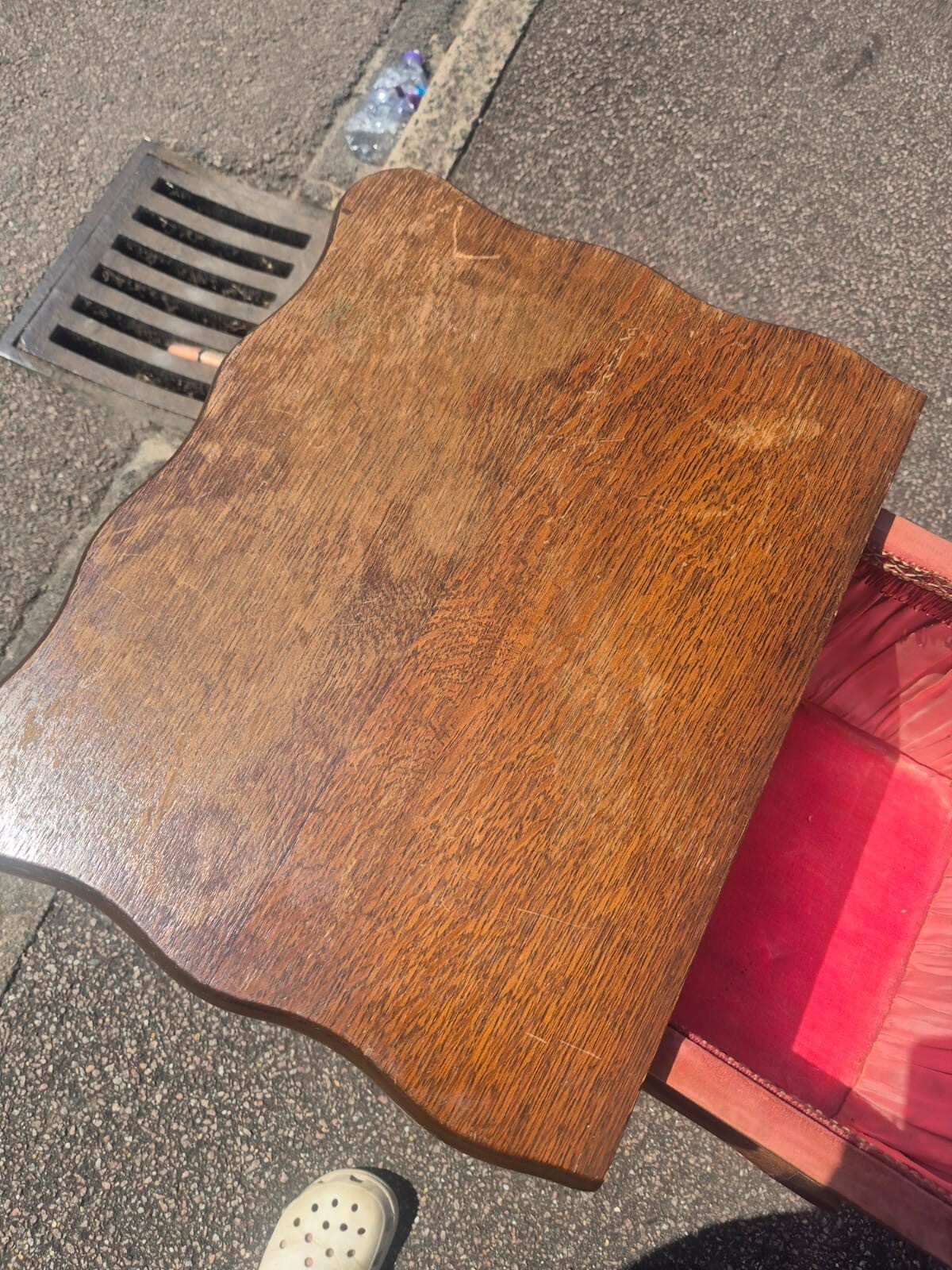 Vintage Wooden Sewing Box/Storage Games Side Table