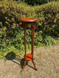 Antique Mahogany Barley Twist Plant Stand