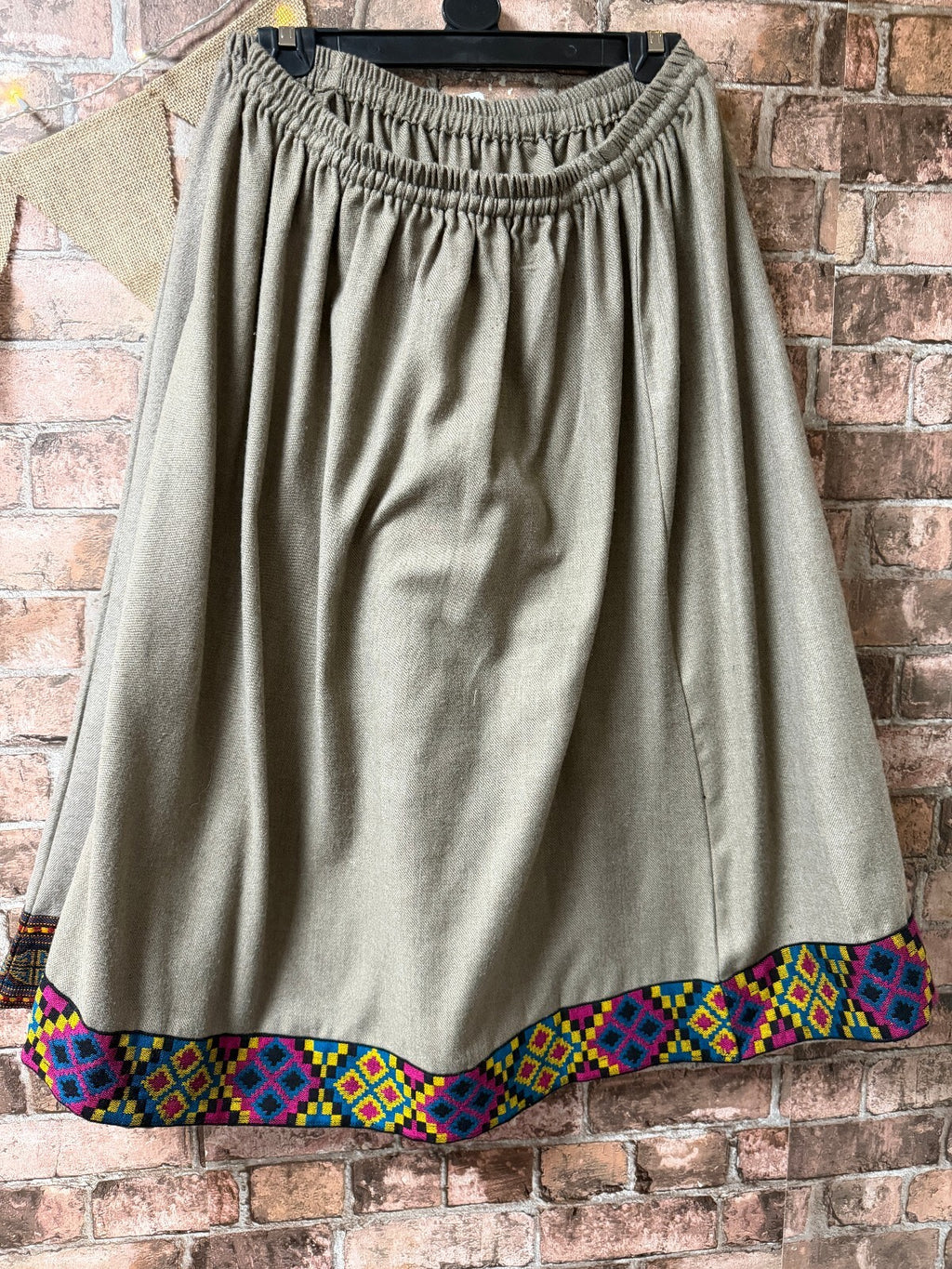 Kilim Textile Woven Maxi Skirt - One Size
