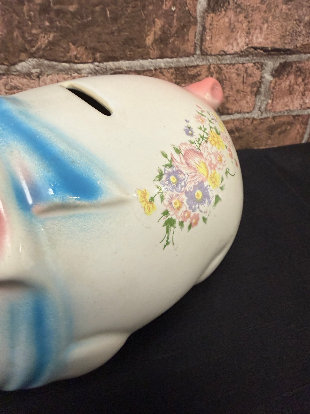 Kitsch Ceramic Pig Money Box