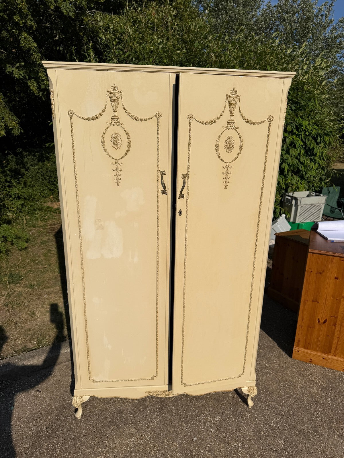 Cream French Louis Style Wooden Wardrobe