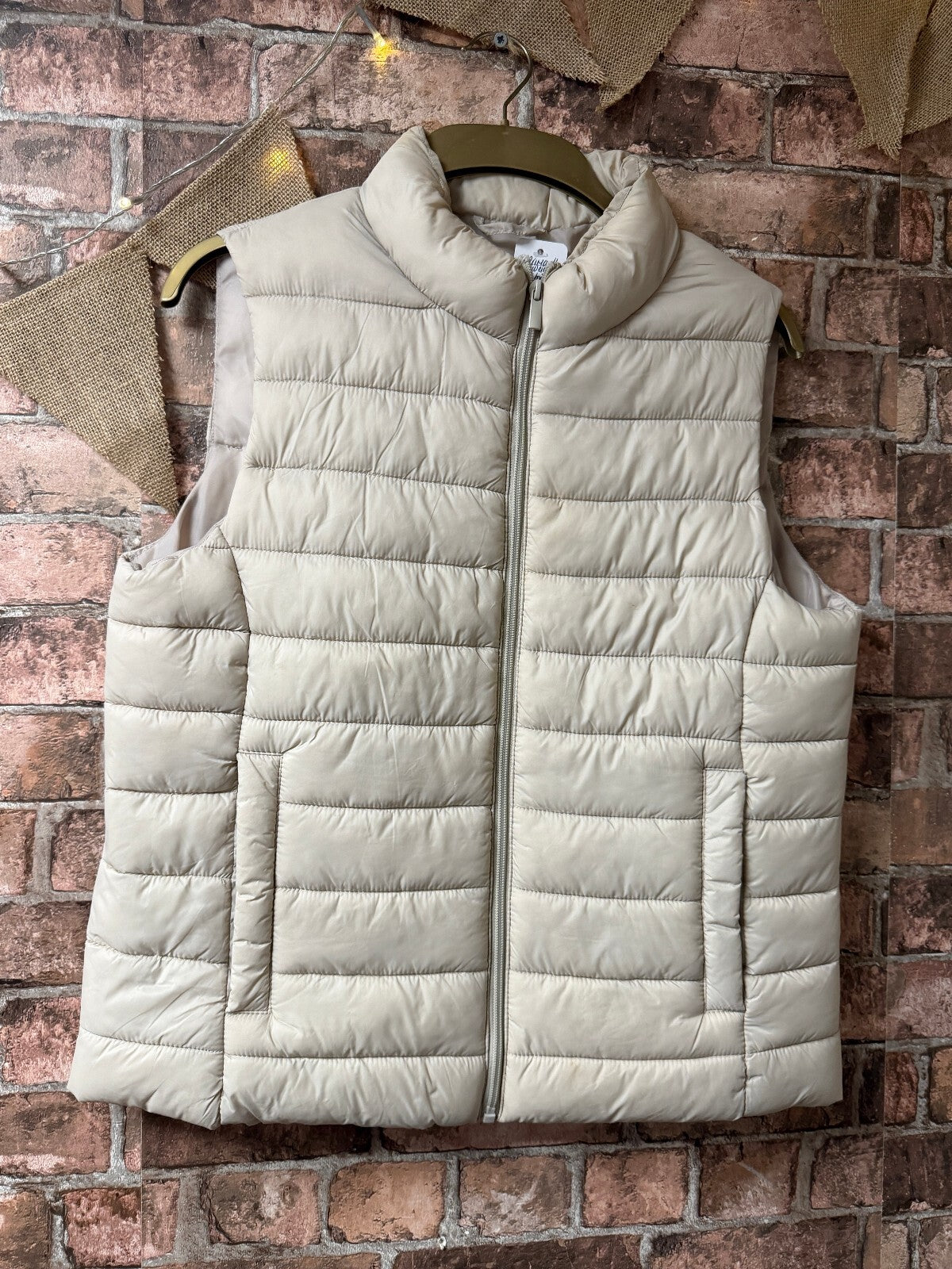 Primark Beige Lightweight Gilet Bodywarmer - Size 8
