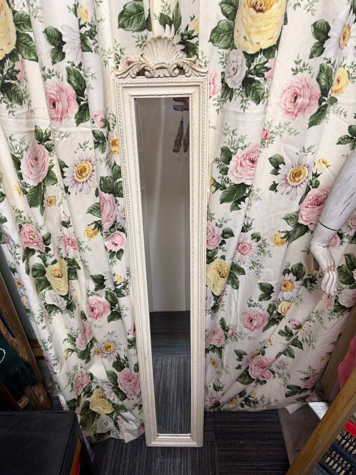 Cream Slimline Shabby Chic Mirror