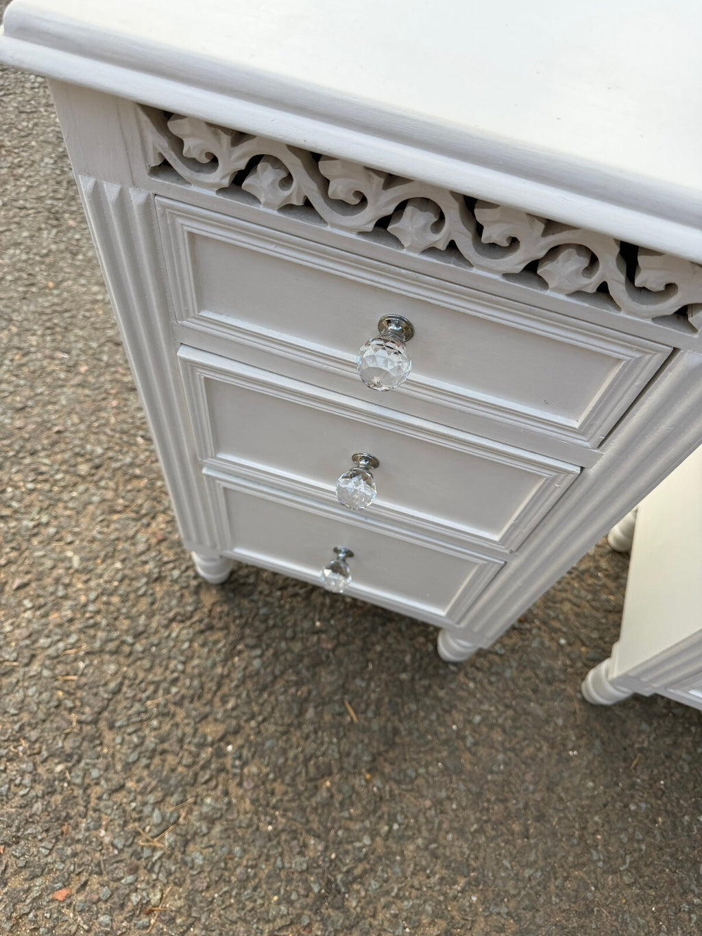 Pair of Wooden White Bedside Cabinets