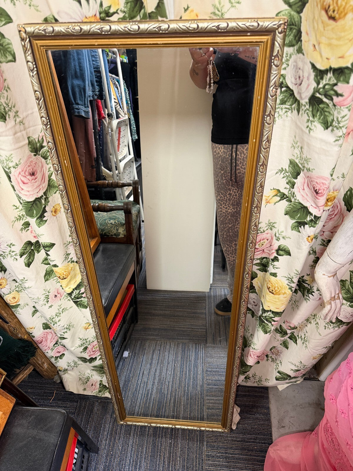 Gold Etched Frame Mirror