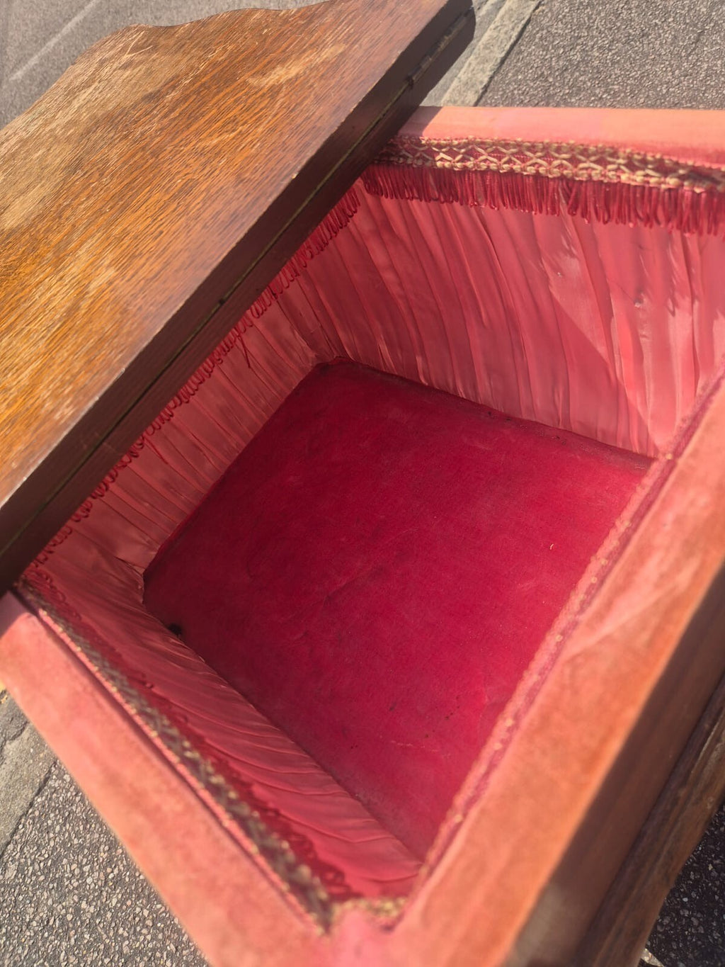 Vintage Wooden Sewing Box/Storage Games Side Table