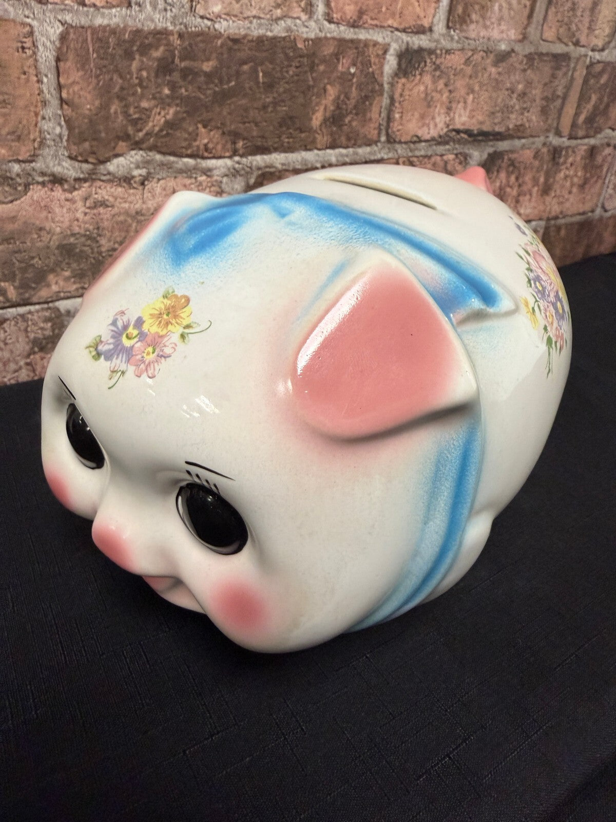 Kitsch Ceramic Pig Money Box