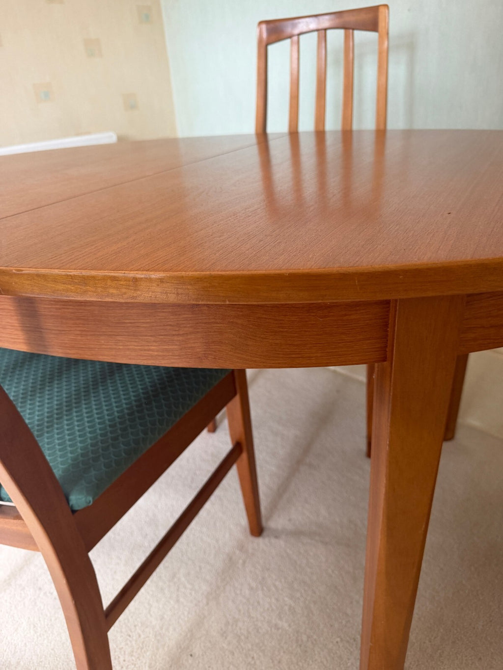 William Lawrence Mid Century Teak Extending Dining Table and Four Chairs