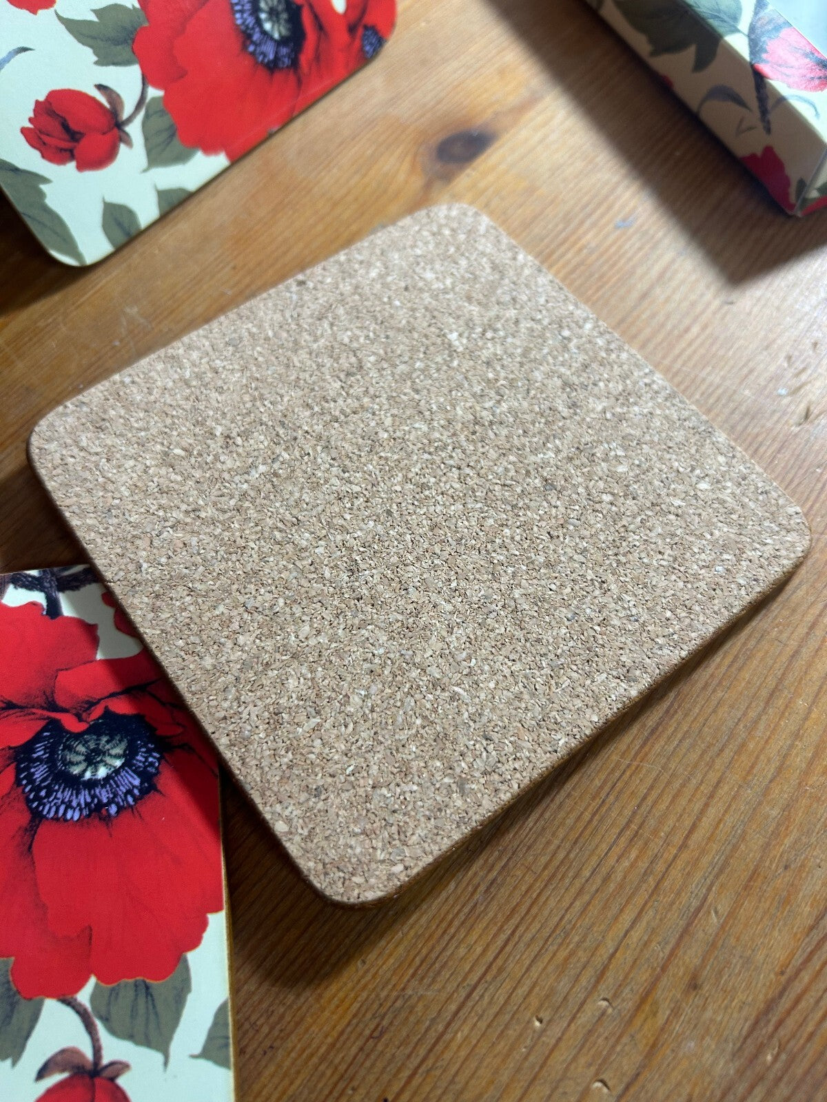 Poppy Patterned Coasters x 4