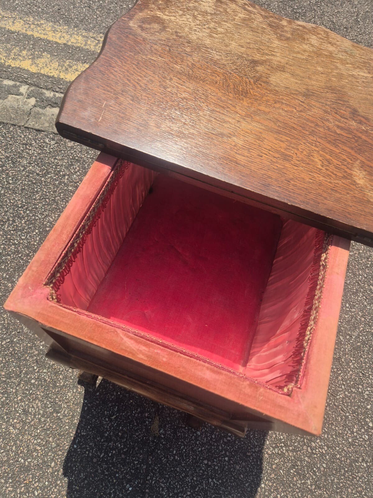 Vintage Wooden Sewing Box/Storage Games Side Table