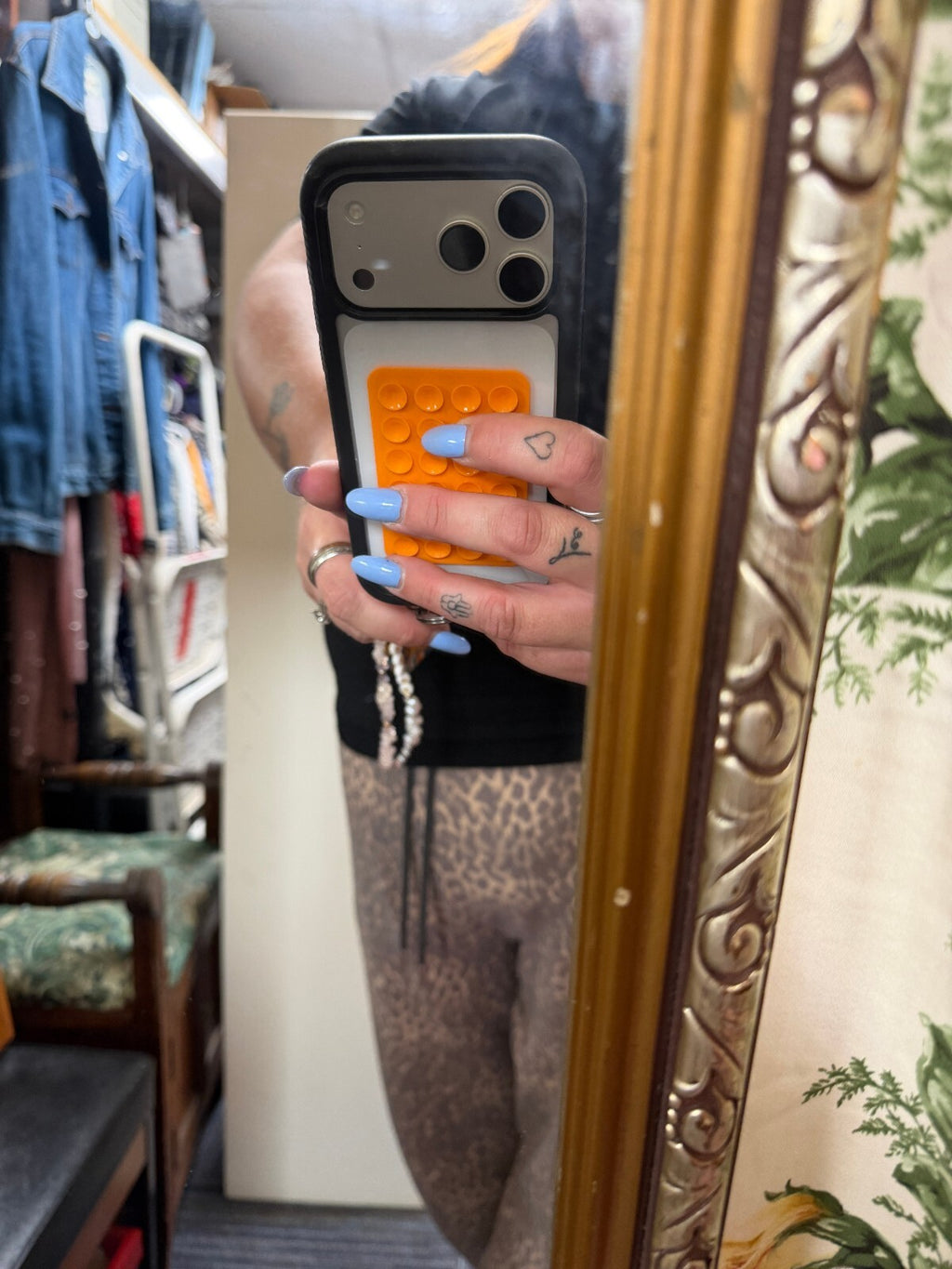 Gold Etched Frame Mirror