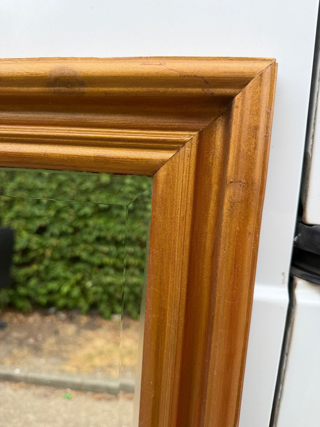 Vintage Large Gold Etched Bevelled Edge Mirror