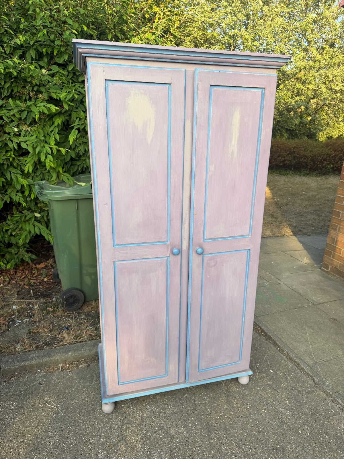 Solid Pine Lilac Wardrobe