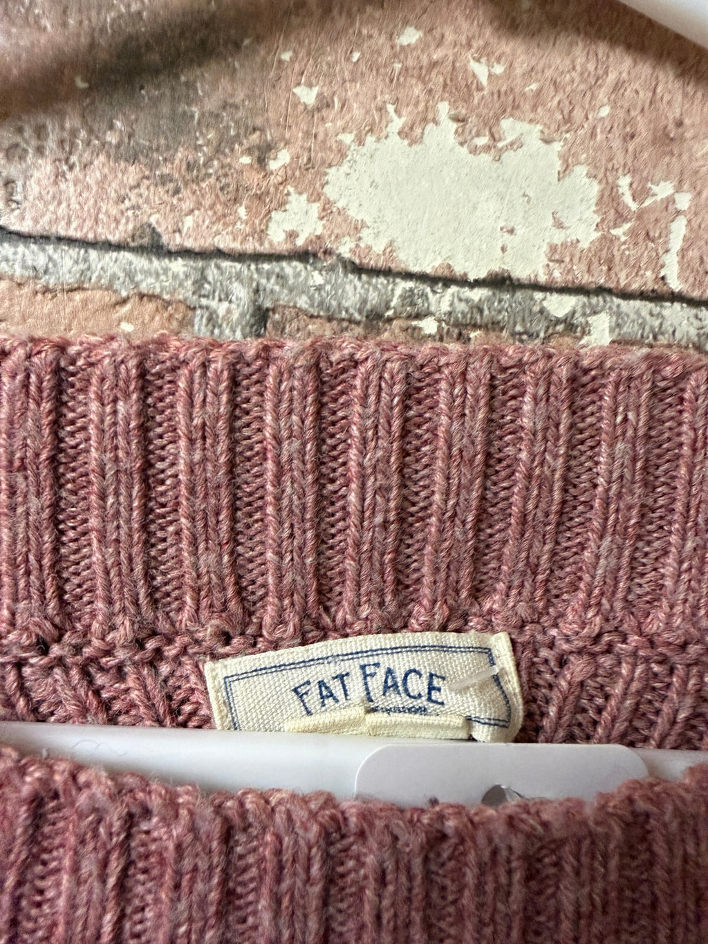 Fatface Pink Knit Jumper - Size 6