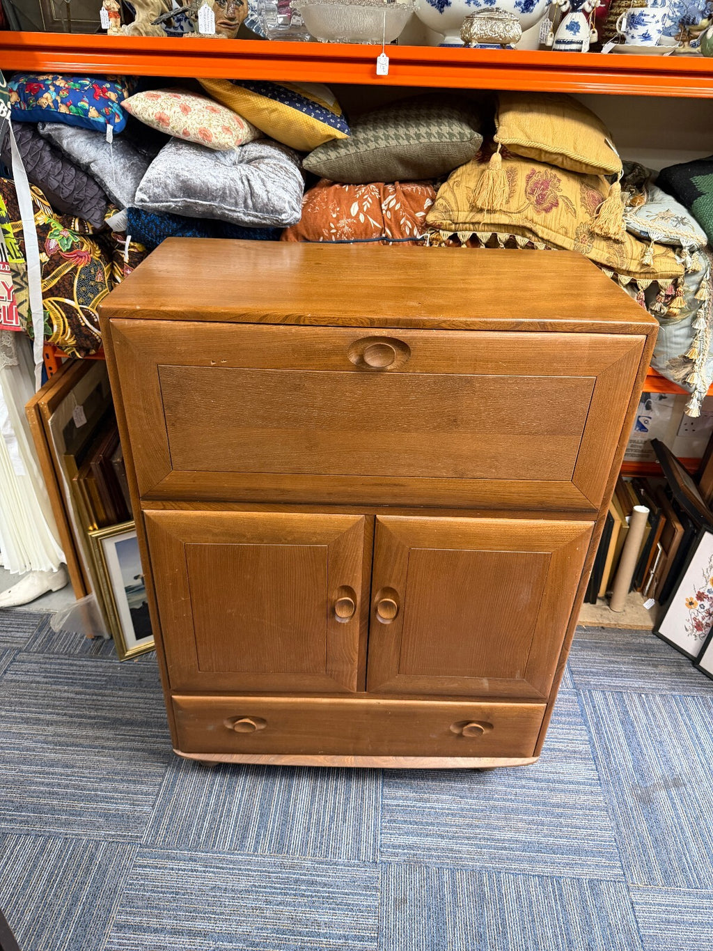 Ercol Windsor Blonde Bureau/ Drinks Cabinet/Cupboard