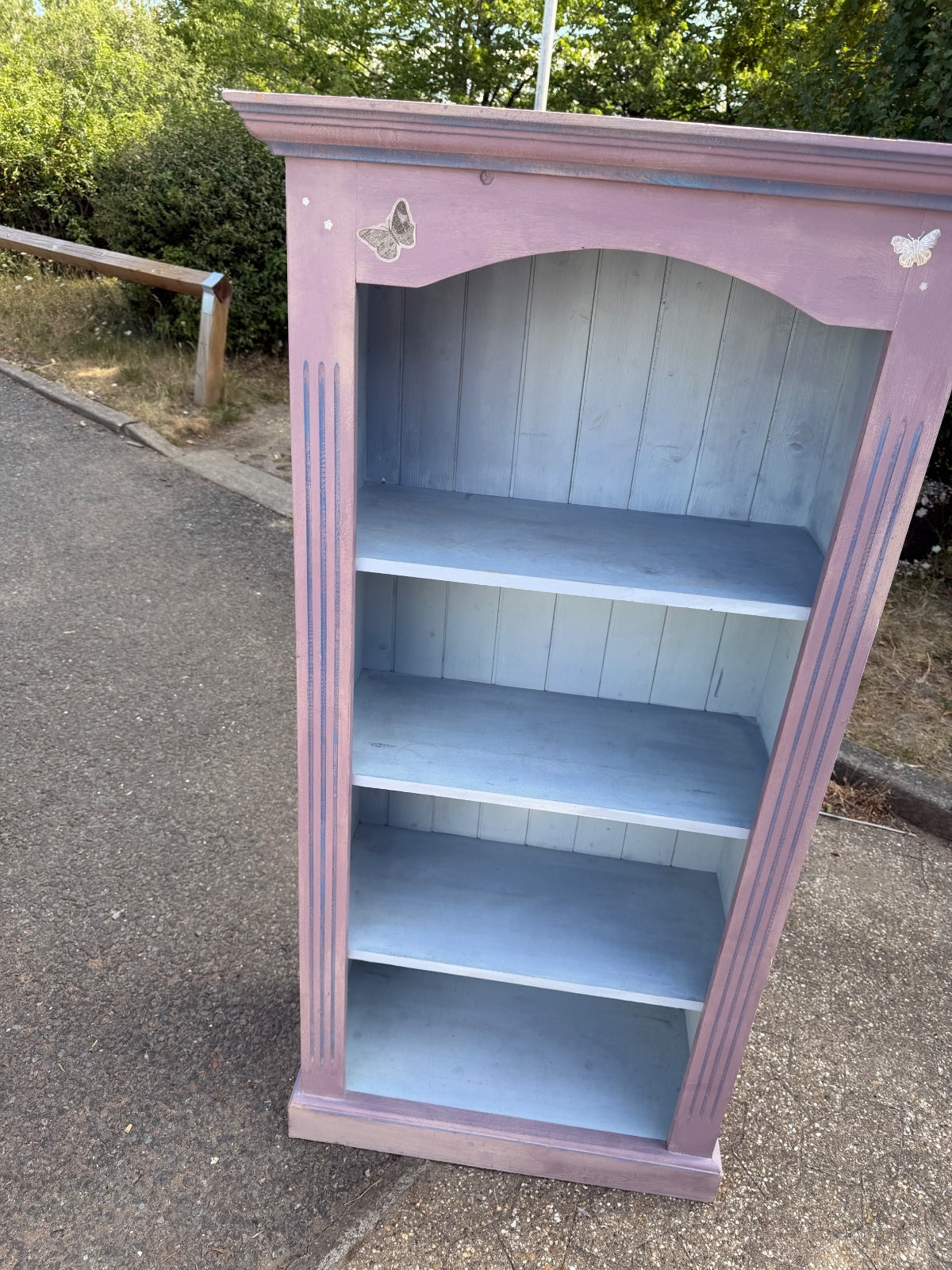 Solid Pine Lilac Bookcase