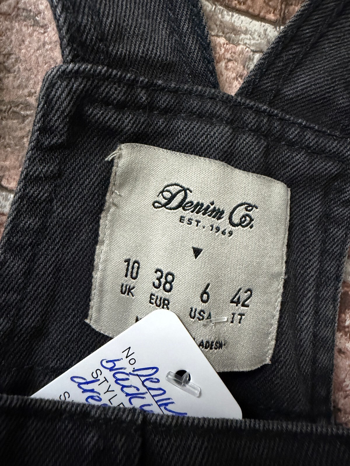 Primark Black Denim Dress - Size 10