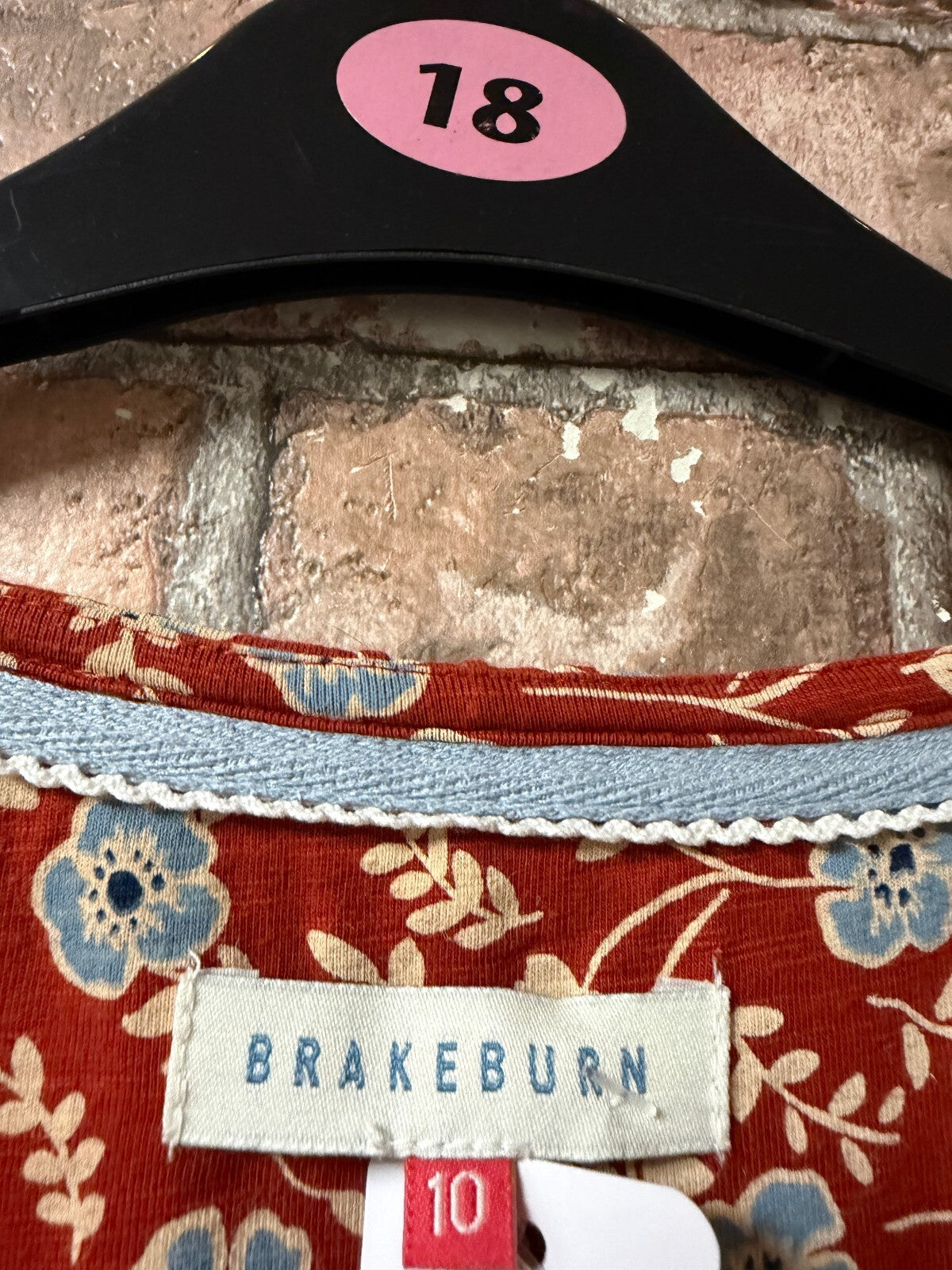 Brakeburn Burnt Orange Floral Dress - Size 10