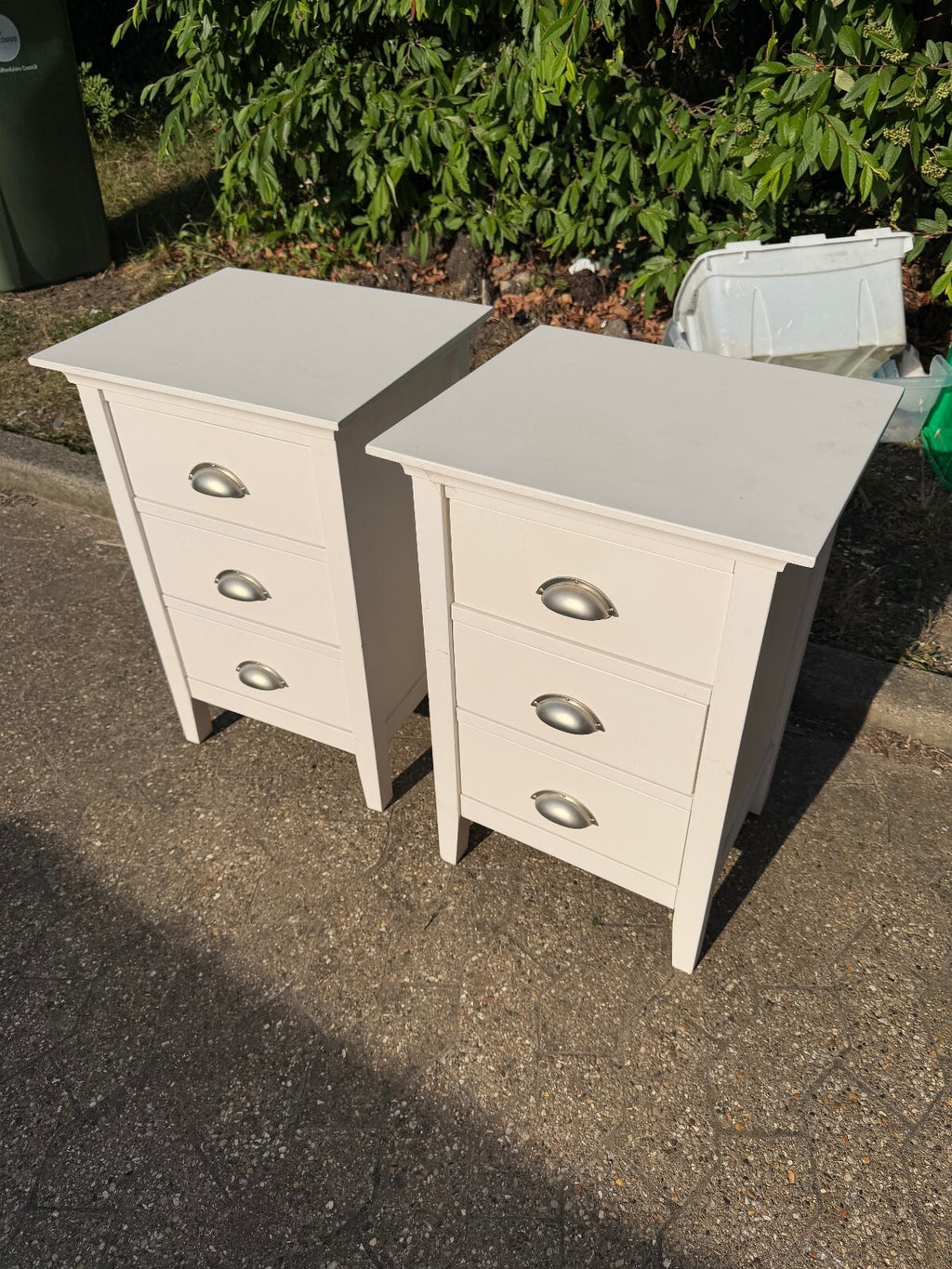 John Lewis Off White Wooden Bedside Cabinets