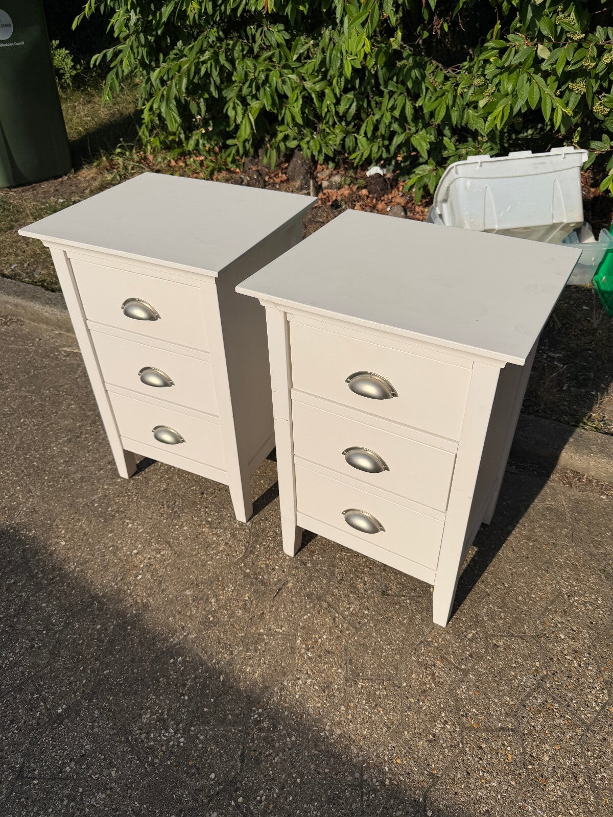 John Lewis Off White Wooden Bedside Cabinets