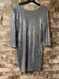 blinQ Silver Sequin Dress - Size 10