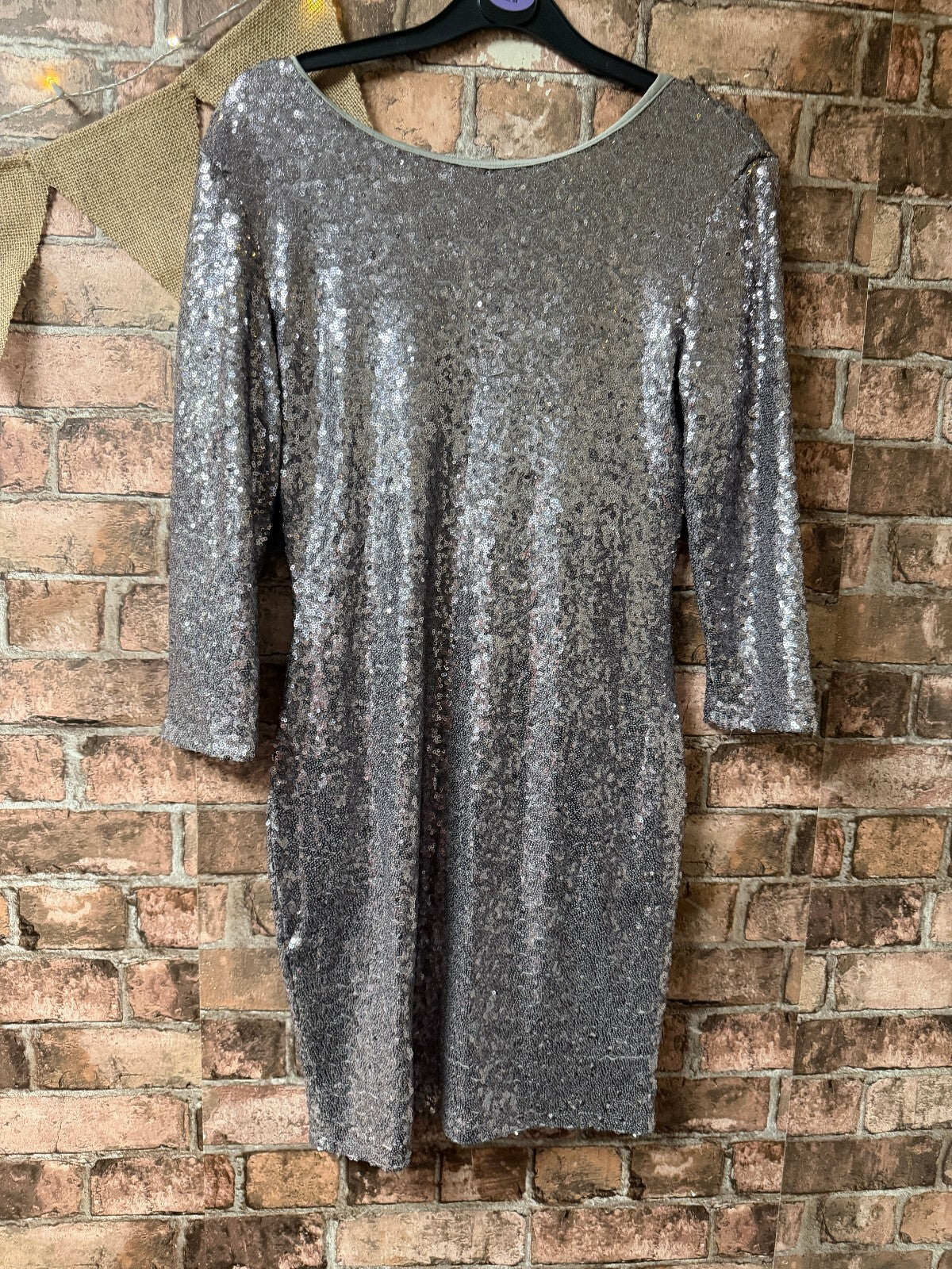 blinQ Silver Sequin Dress - Size 10