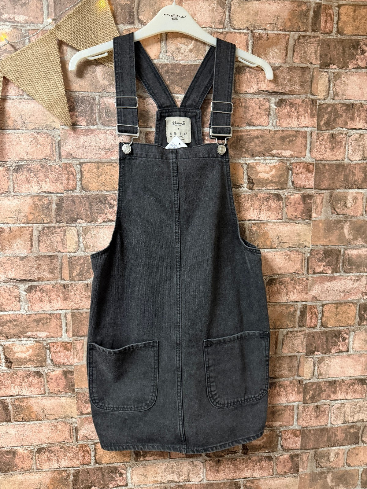 Primark Black Denim Dress - Size 10