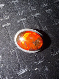 Vintage Amber and Sterling Silver Brooch