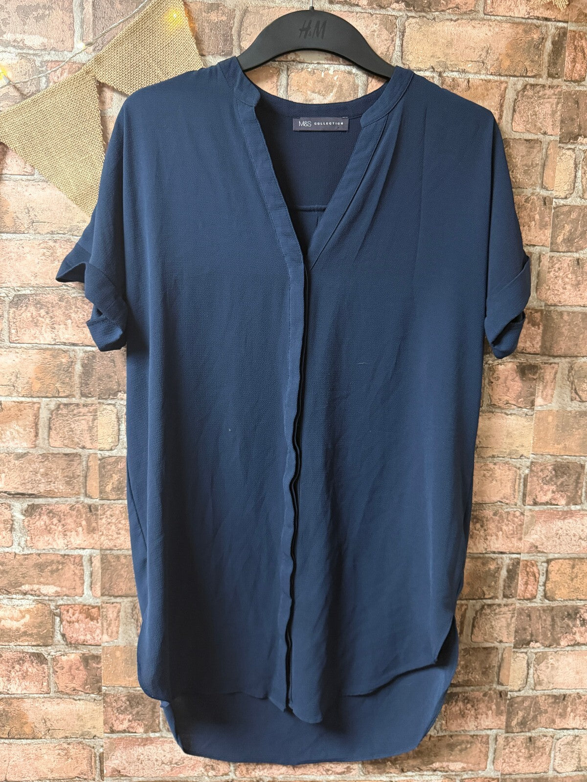 M&S Navy Long Top - Size 10