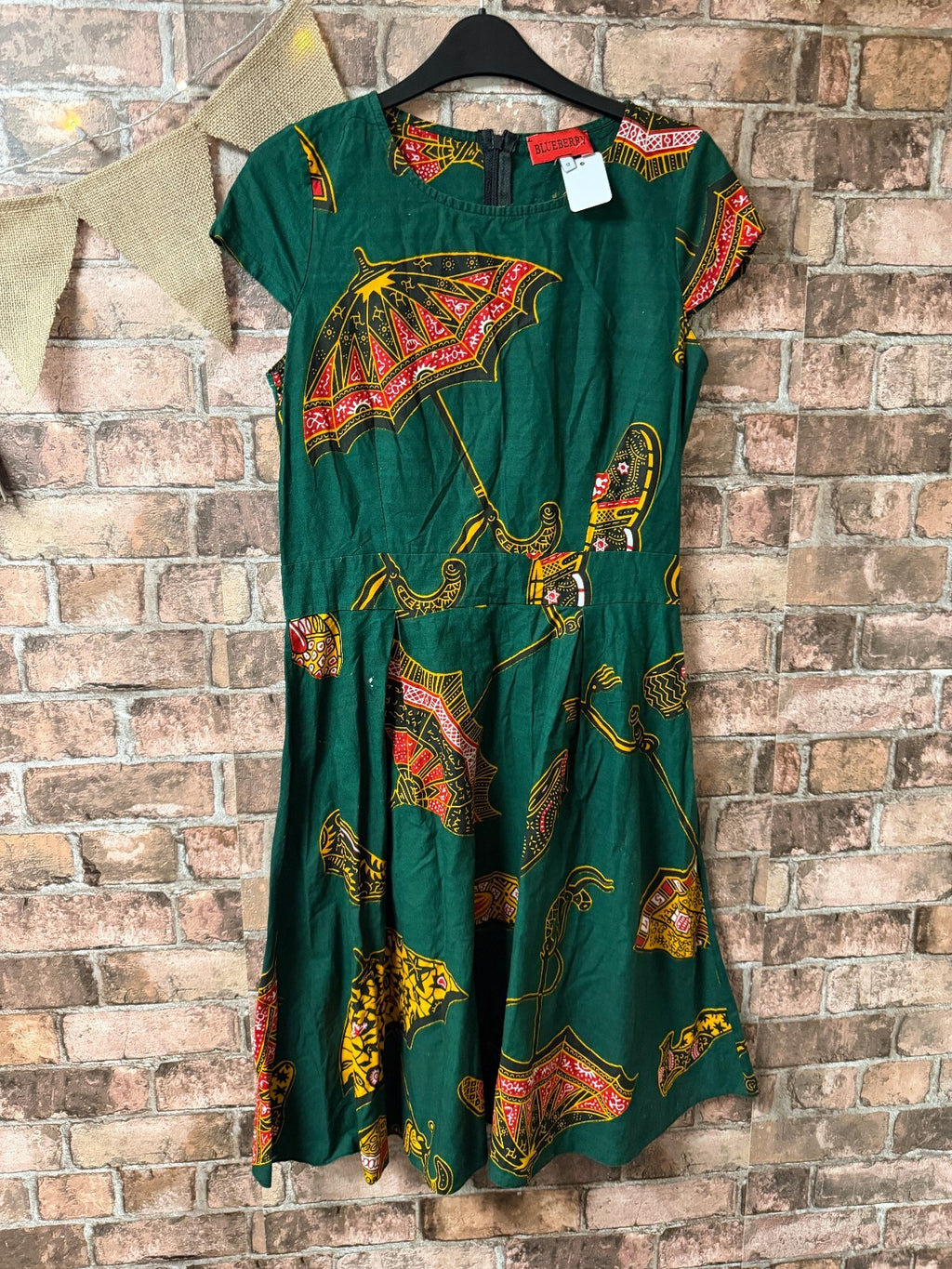Blueberry Patterned African Print Dress - Size 12