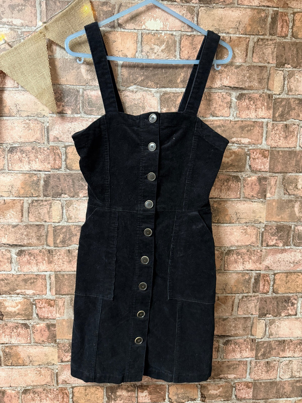 Primark Black Corduroy Dress - Size 8
