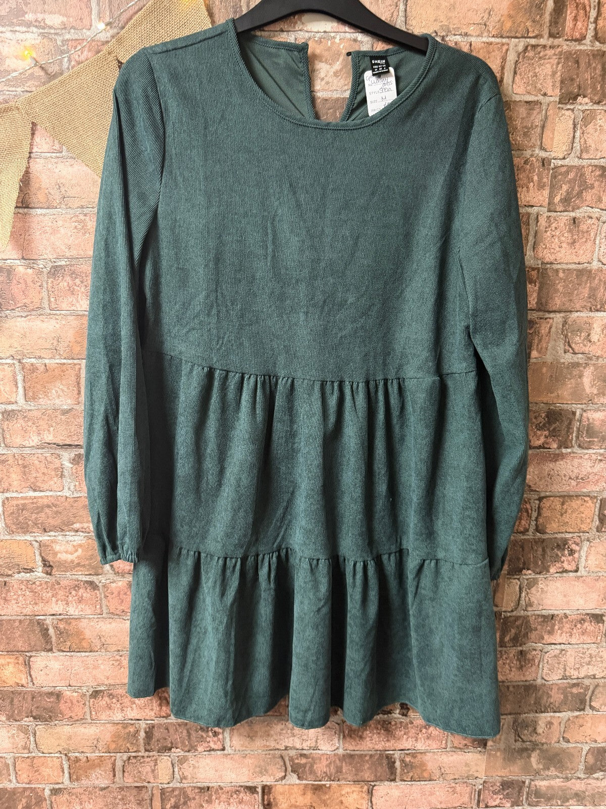 Shein Green Cuordroy Dress - Size 10