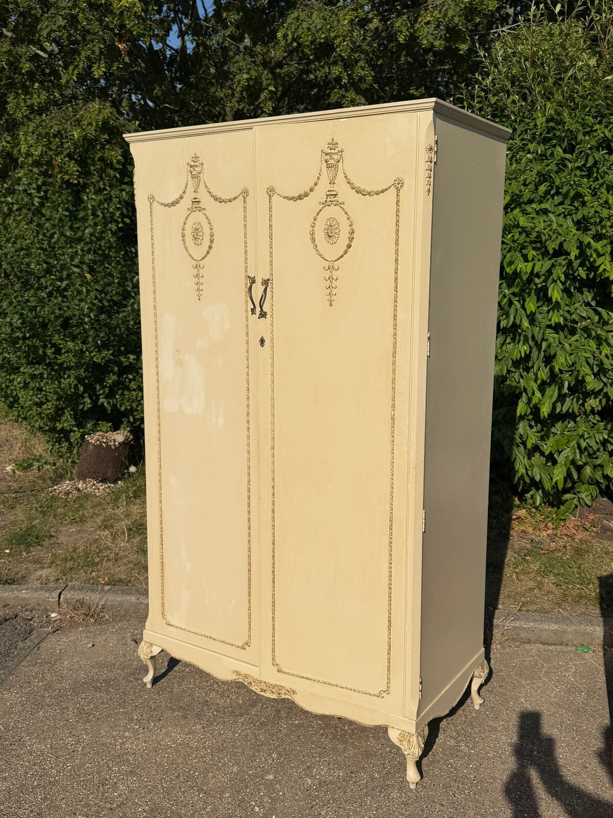Cream French Louis Style Wooden Wardrobe