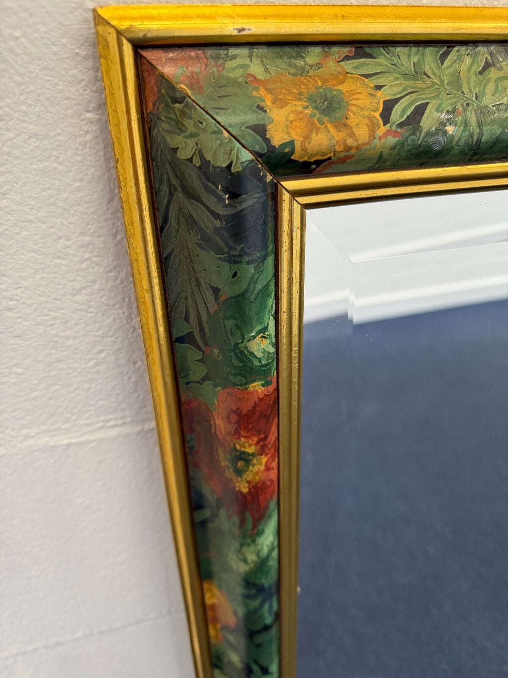 Vintage Floral Bevelled Edge Mirror