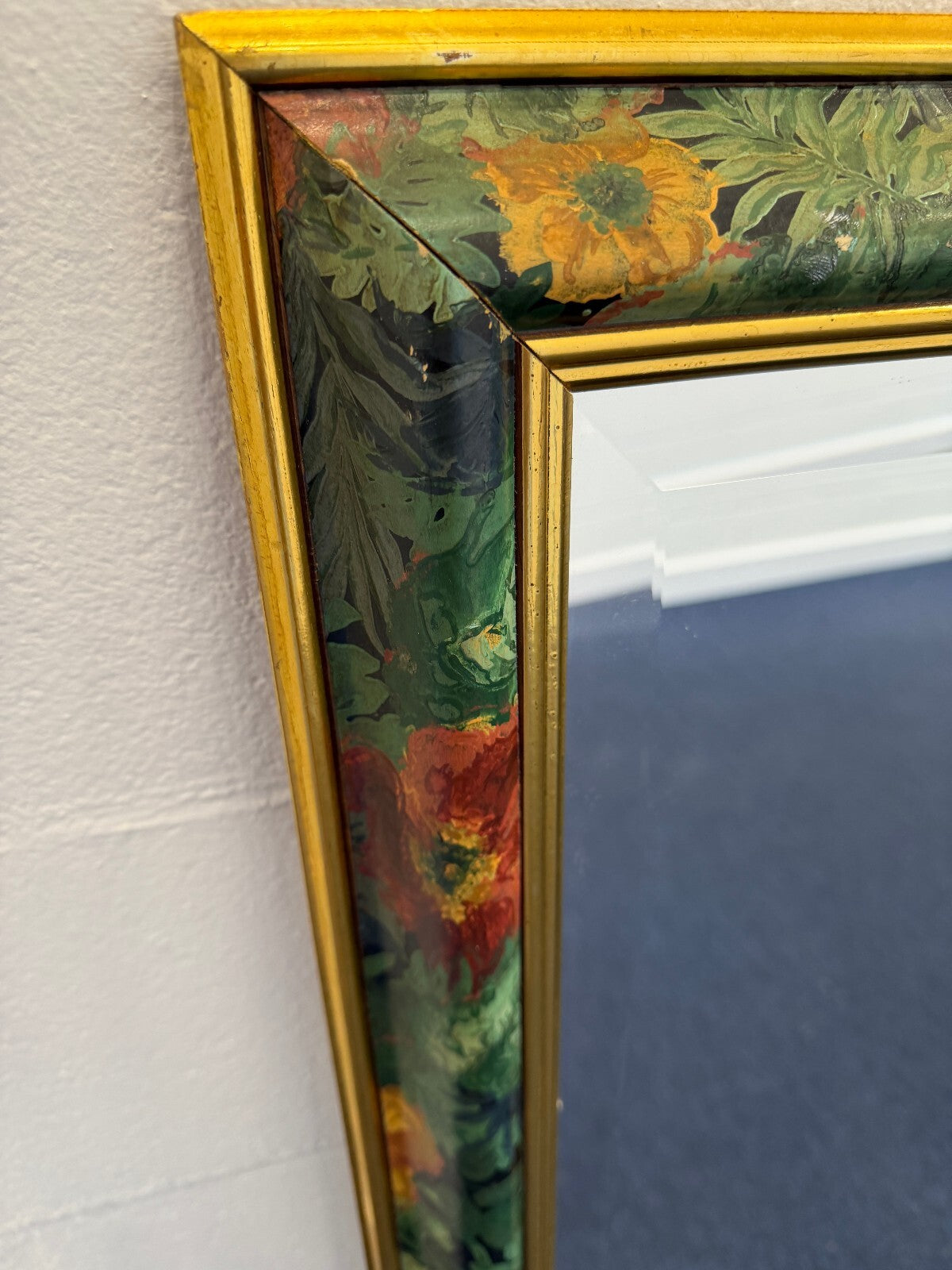Vintage Floral Bevelled Edge Mirror