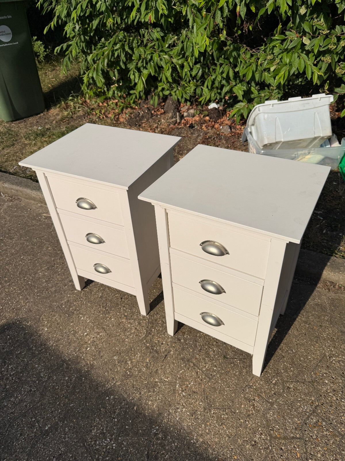 John Lewis Off White Wooden Bedside Cabinets