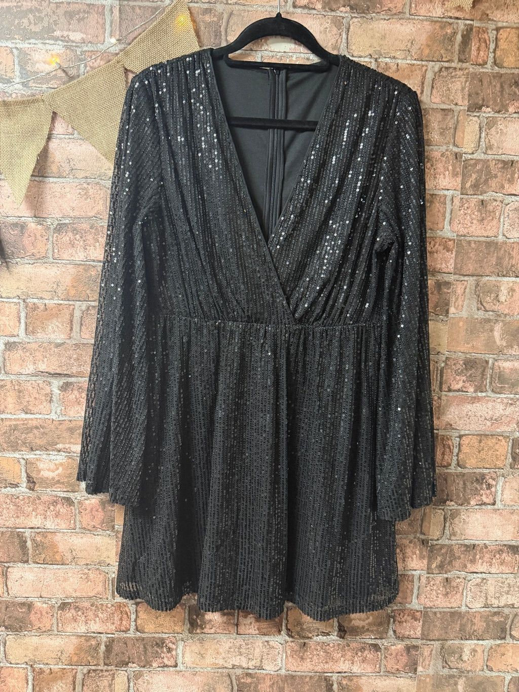 D&m Black Sequin Dress - Size 10