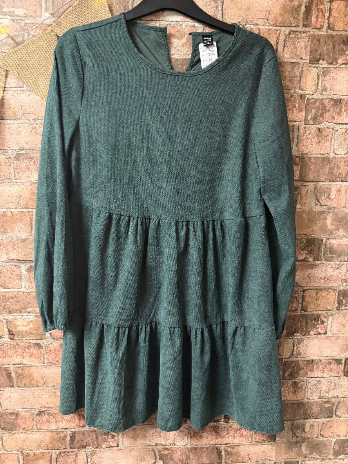Shein Green Cuordroy Dress - Size 10