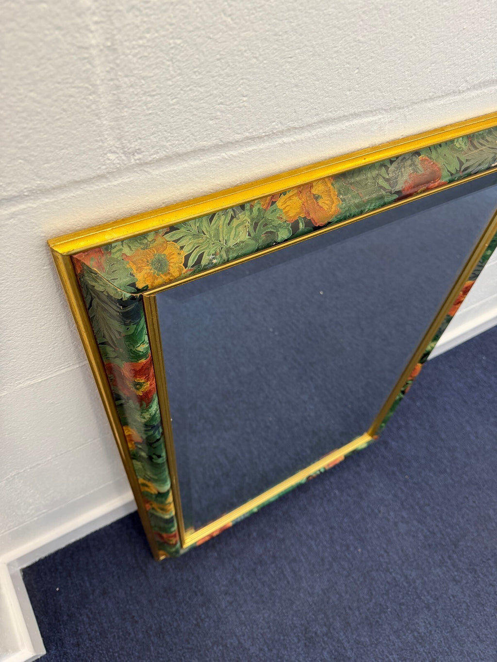 Vintage Floral Bevelled Edge Mirror