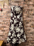 John Lewis Burgundy, Brown and Cream Bodice Dress - Size 12