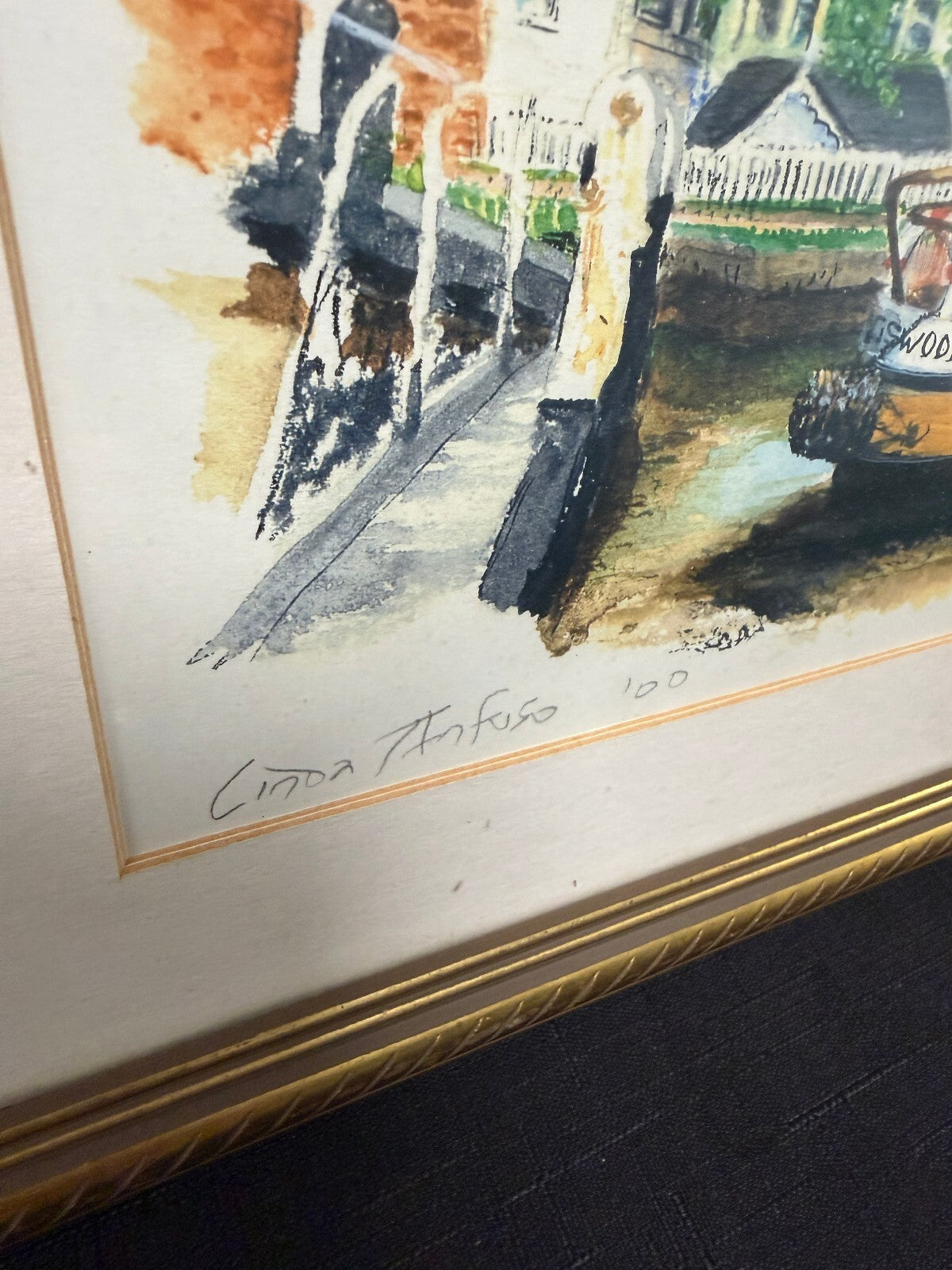 Linda Anfuso Framed and Signed Painting